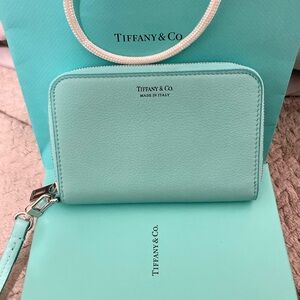 Tiffany & Co. Aqua Leather Wallet - LIKE NEW FULL INCLUSION